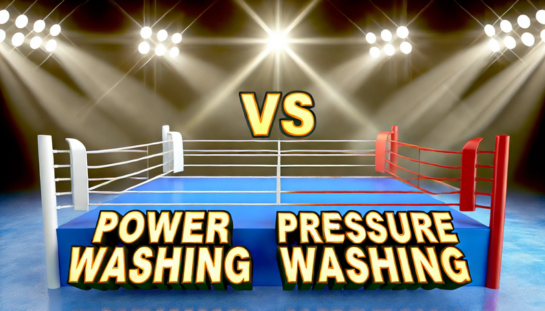 Power Washing vs. Pressure Washing Image of Boxing Ring