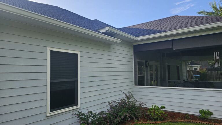 Clean vinyl siding and gutters after house wash in Tallahassee, FL