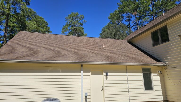 Roof Cleaning 4 Clean roof and siding after soft wash roof cleaning in Tallahassee, FL
