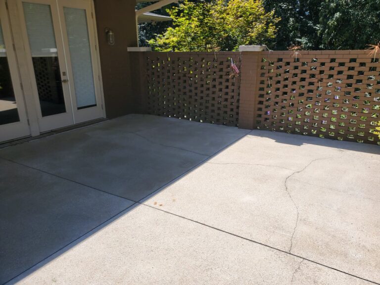 Sidewalk-Patio Cleaning 6 Clean concrete patio after pressure washing in Tallahassee, FL