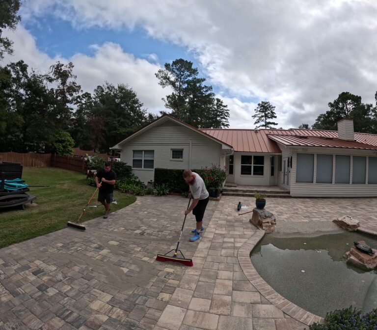 Lafayette Oaks & Midyette Plantation Washing Services 4 Paver pool deck work in progress in Lafayette Oaks, Tallahassee, FL