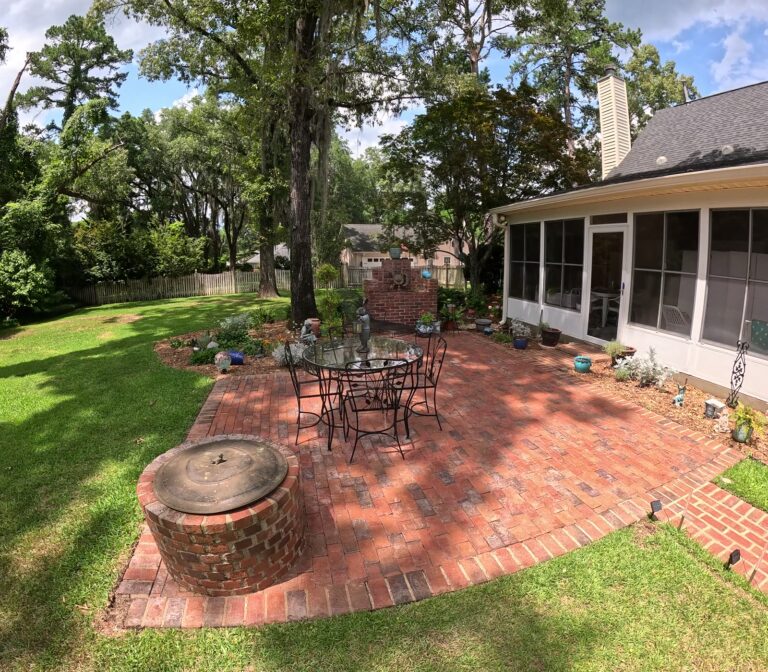 Clean brick patio after pressure washing in Ox Bottom Manor, Tallahassee, FL
