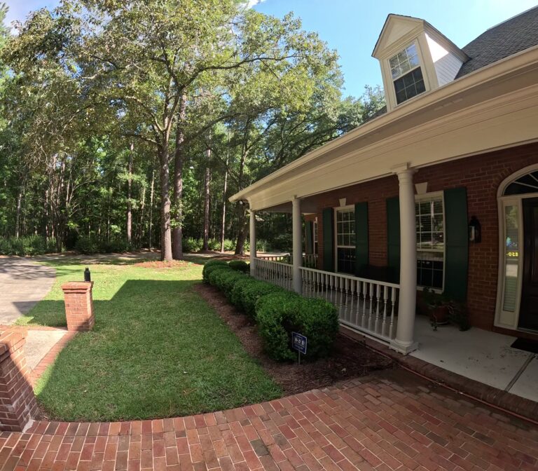 Rosehill and Bobbin Brook Pressure Washing Services 5 Clean front porch and brick walkway after washing in Rosehill, Tallahassee, FL