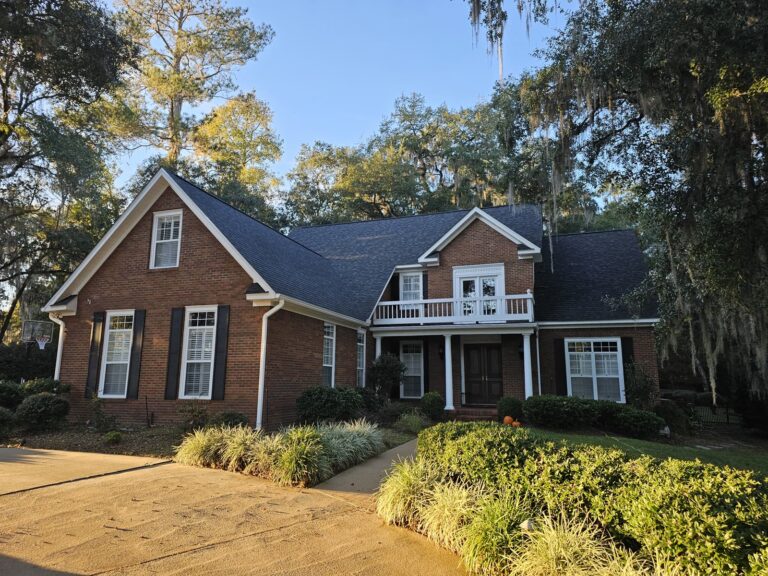 Clean brick home exterior after house washing service in Summerbrooke, Tallahassee, FL