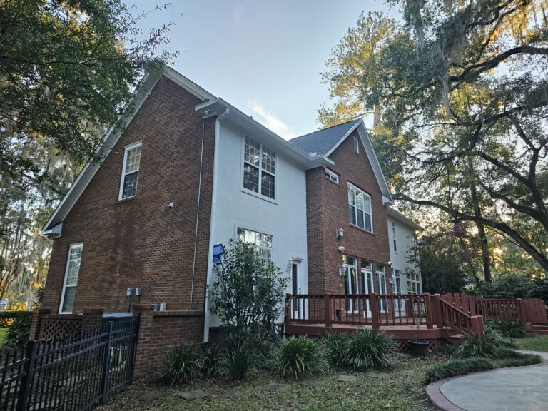 Clean brick home exterior after house washing service in Summerbrooke, Tallahassee, FL