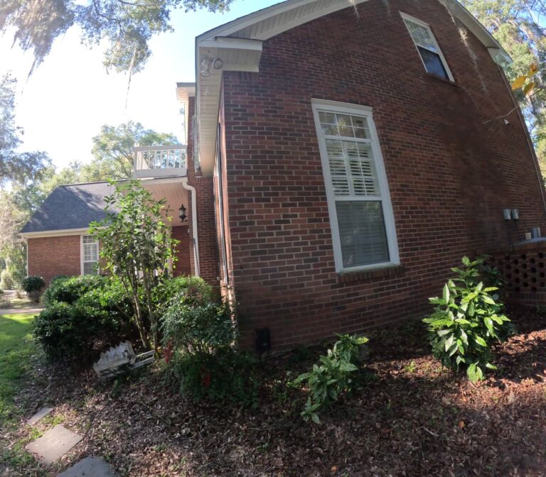 Clean brick siding after house washing in Summerbrooke, Tallahassee, FL