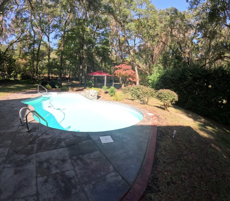 Clean pool deck after pressure washing in Summerbrooke, Tallahassee, FL