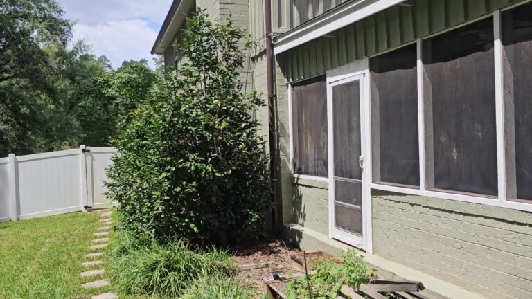 Clean green board-and-batten siding after house washing in Waverly Hills, Tallahassee, FL